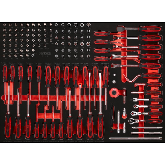 1/4-inch socket wrench and screwdriver set in insert, 142 pieces - Multifunctional tool