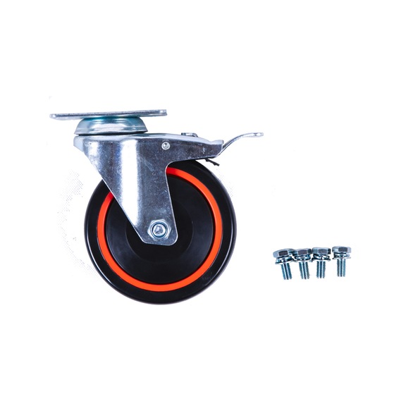 Swivel castor with locking brake 826.0007-R008P - Swivel castor