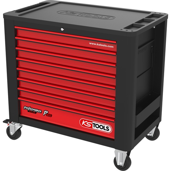 KS TOOLS PERFORMANCEplus P20 BLACK/RED Workshop trolley with 8 drawers - PERFORMANCEplus workshop trolley