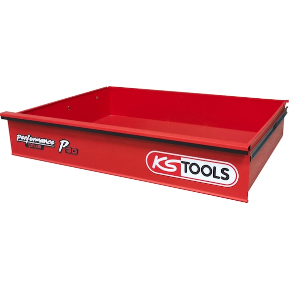 Drawer with logo and ball bearing slide for workshop trolley P30, 785x568x145 mm - Drawer organisation materials (workshop equipment, parts)