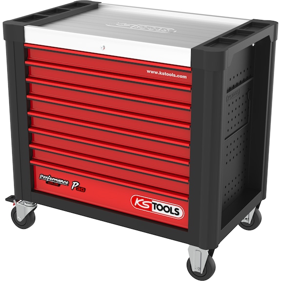 PERFORMANCEplus P30 BLACK/RED Workshop trolley with 8 drawers - PERFORMANCEplus workshop trolley