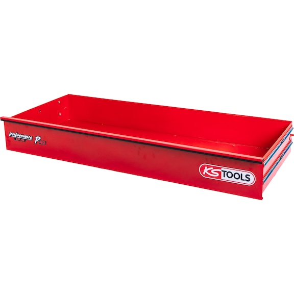 Drawer with logo and ball bearing slide for workshop trolley P40, 1429x568x180 mm - Drawer organisation materials (workshop equipment, parts)