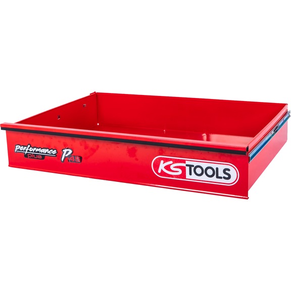 Drawer with logo and ball bearing slide for workshop trolley P45, 785x568x145 mm - Drawer organisation materials (workshop equipment, parts)