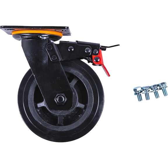 Swivel castor for workshop trolley P45 incl. screws - Transport device (workshop, accessories, miscellaneous)