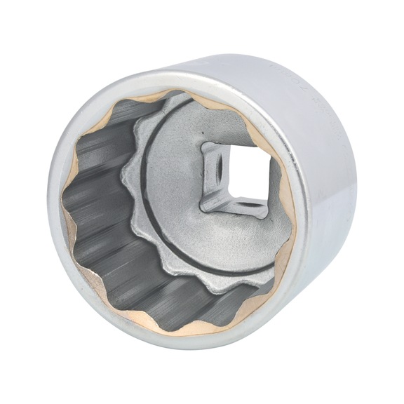 1 inch 12-point socket, short, 70 mm - 1 inch 12-point power socket