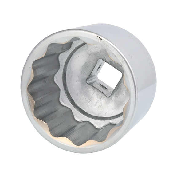 1 inch 12-point socket, short, 75 mm - 1 inch 12-point power socket