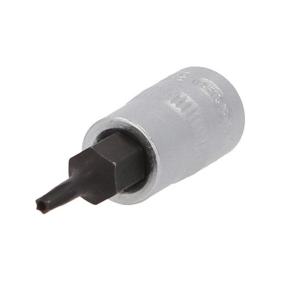 1/4 inch TX socket with front hole, TB8 on hanger - 1/4 inch Torx bit socket