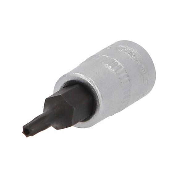 1/4 inch TX socket with front hole, TB10 on hanger - 1/4 inch Torx bit socket