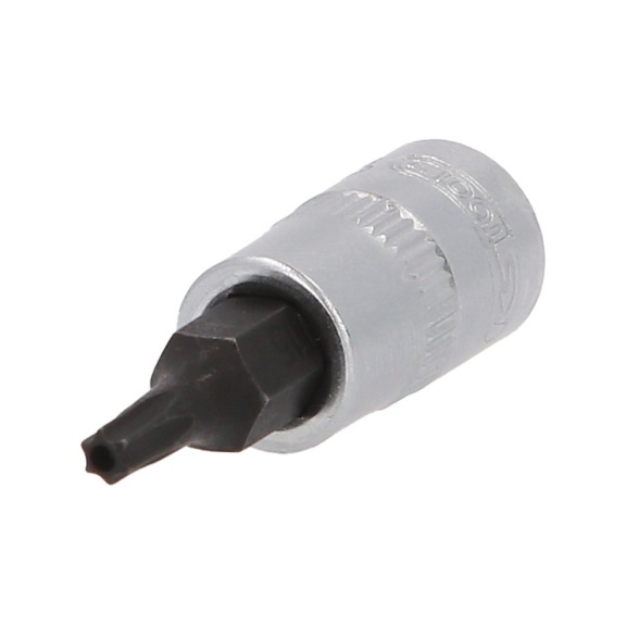 1/4 inch TX bit socket with front hole, TB15 on hanger - 1/4 inch Torx bit socket