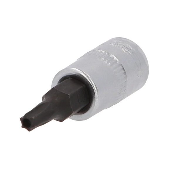 1/4 inch TX socket with front hole, TB20 on hanger - 1/4 inch Torx bit socket