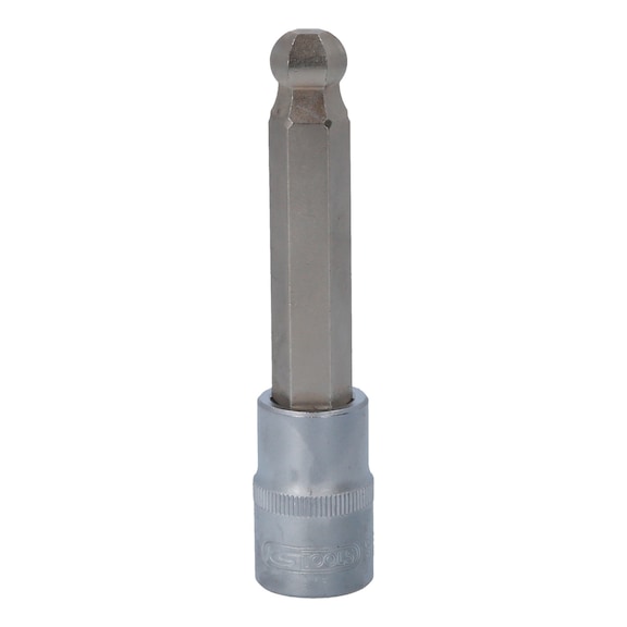 KS TOOLS 1/2 Zoll Bit-Stecknuss Innensechskant mit Kugelkopf, lang, 13mm - 1/2 Zoll Bit-Stecknuss Innensechskant
