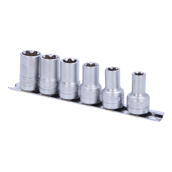 3/8 inch TX E-Plus socket set, 6-piece, EPL10-EPL20 - 3/8 inch Torx E-Plus socket,