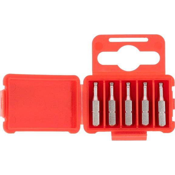KS TOOLS 1/4 inch hexagon socket bit, 25 mm, ball head, 1/8 inch, pack of 5 - 1/4 inch hexagon socket bit, ball head