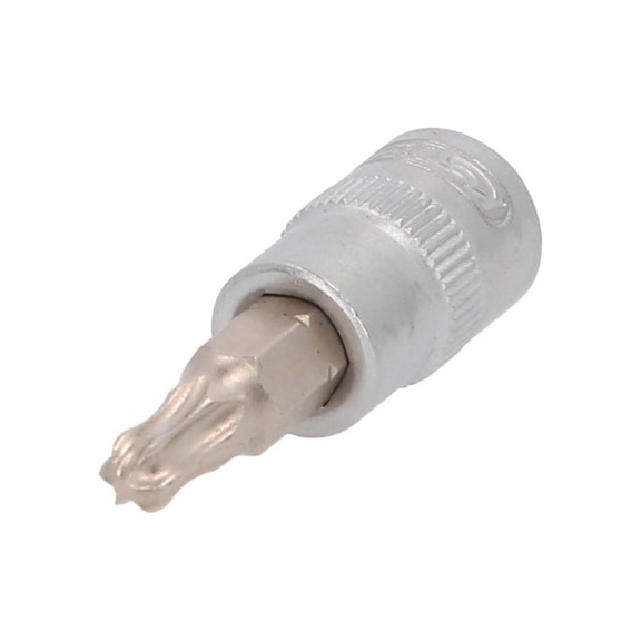 1/4 inch bit socket for TX screws with ball head, T27 - 1/4 inch socket bit for Torx screws with ball head