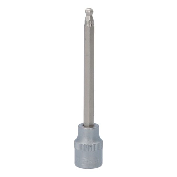 KS TOOLS 3/8 inch hex socket bit with ball head, long, 5 mm - 3/8 inch hex socket bit