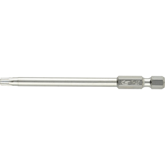 KS TOOLS 1/4 inch TX bit T25, 89 mm long, with hole - 1/4 inch Torx bit with hole