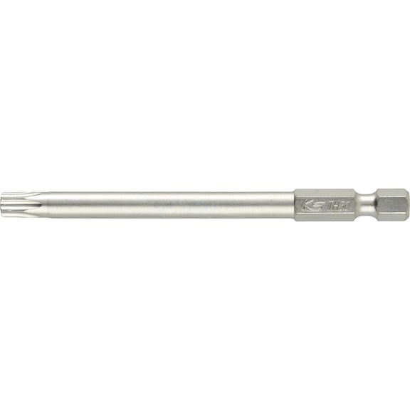 KS TOOLS 1/4 inch TX bit T30, 89 mm long, with hole - 1/4 inch Torx bit with hole