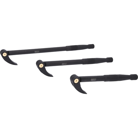 Articulated roller head crowbar set, 3 pieces - Crowbar