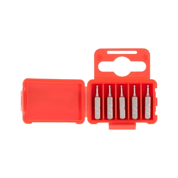 1/4 inch hex socket bit, 25 mm, ball head, 2 mm, pack of 5 - 1/4 inch hexagon socket bit, ball head