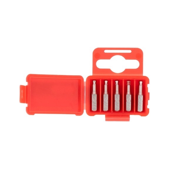 1/4 inch hexagon socket bit, 25 mm, ball head, 3.5 mm, pack of 5 - 1/4 inch hexagon socket bit, ball head