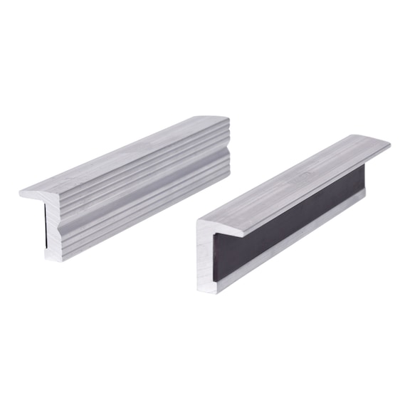 Aluminium vice jaws, textured, 140 mm - Aluminium vice protective jaws, textured