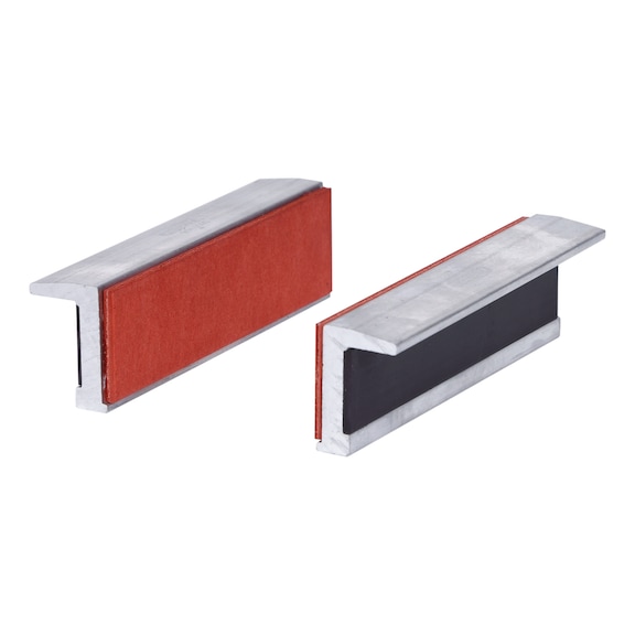 Aluminium vice jaws, rubber coating, 100 mm - Aluminium vice protective jaws with rubber coating