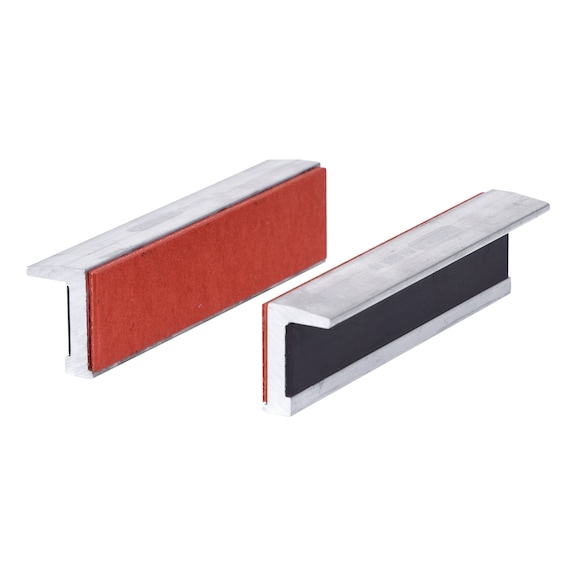 Aluminium vice jaws, rubber coating, 120 mm - Aluminium vice protective jaws with rubber coating
