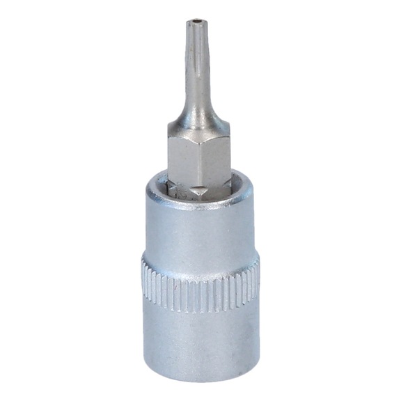 1/4 inch bit socket, five-point star with end hole, TS8 - 1/4 inch bit socket, five-point star with front hole