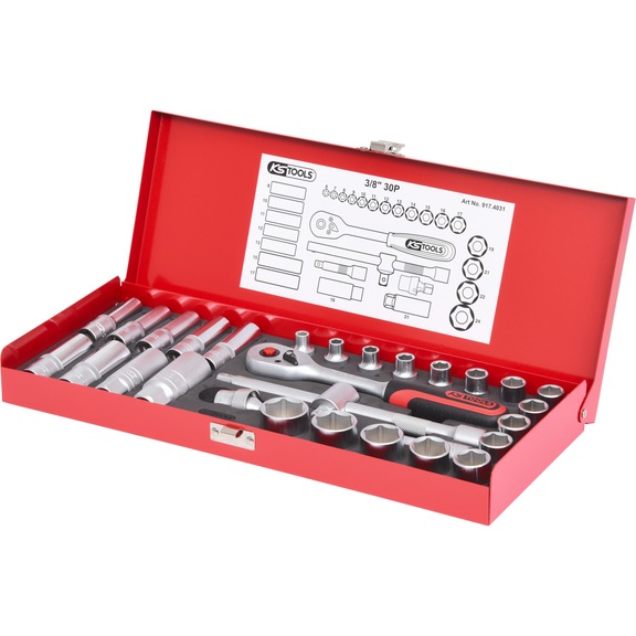 3/8 inch socket wrench set, 30-piece - Socket wrench (set)