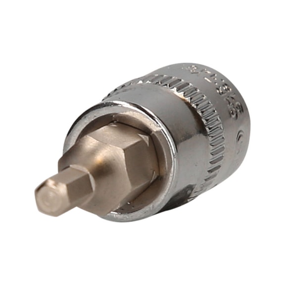 1/4 inch CHROME hex socket bit, 3 mm on hanger - 1/4 inch CHROME bit socket hexagon socket