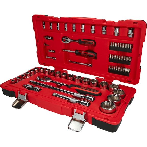 KS TOOLS 1/4 inch, 1/2 inch CHROMEplus socket wrench set, 68 pieces - CHROMEplus socket wrench (set)