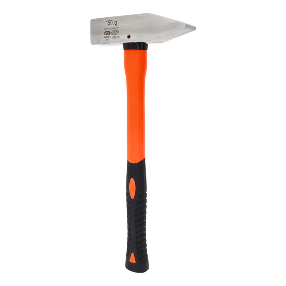KS TOOLS EDELSTAHL Schlosserhammer mit Fiberglasstiel, 1500g - EDELSTAHL Schlosserhammer