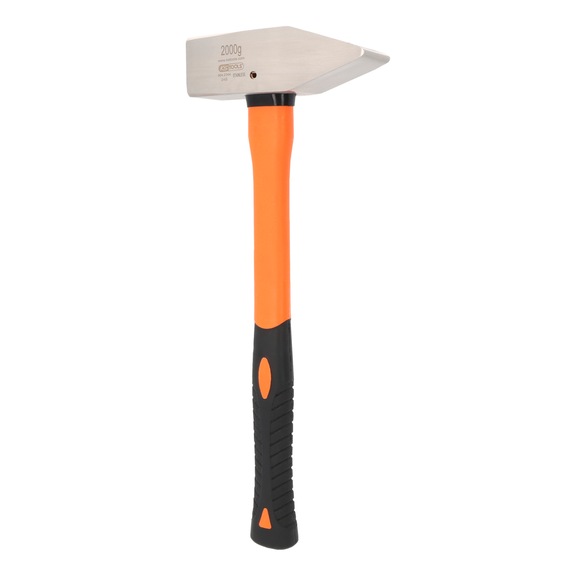 KS TOOLS EDELSTAHL Schlosserhammer mit Fiberglasstiel, 2000g - EDELSTAHL Schlosserhammer