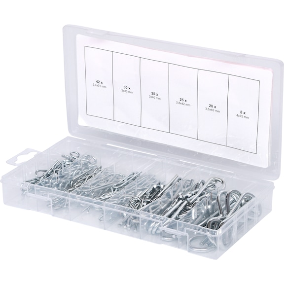 Assortment of spring pins, 1.8x33 - 3.9x75, 150 pieces - Cotter pin, spring pin (other)