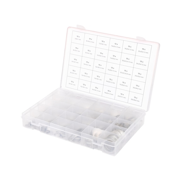 Assortment of aluminium sealing rings, M5-28, 300 pieces - O-rings/sealing rings