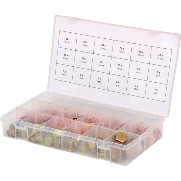 Assortment of oil pan screws and sealing rings, 534 pieces - O-rings/sealing rings