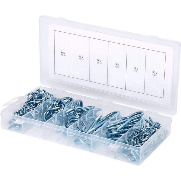 KS TOOLS Assortment of hook and eye screws, 151 pieces - Screw, nut (other)