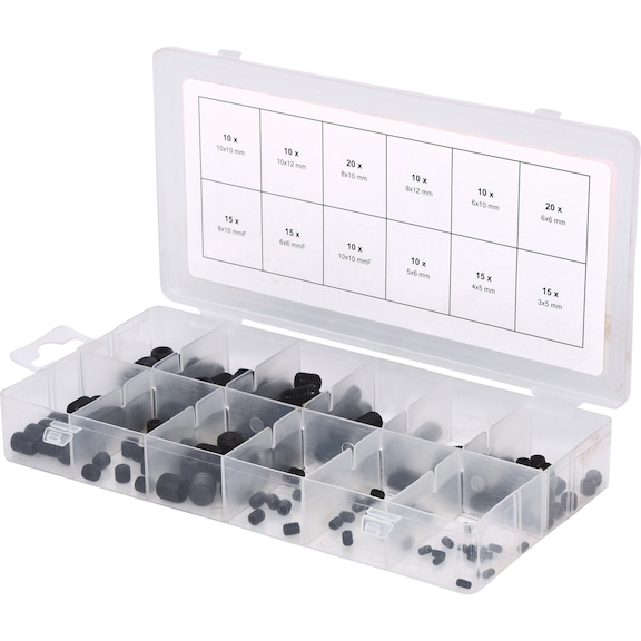 Assortment of grub screws, metric, 160 pieces - Screw, nut (other)