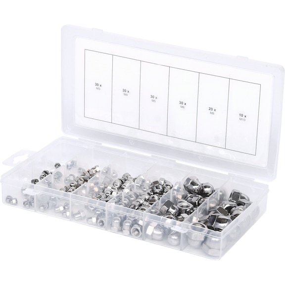 Assortment of stainless steel nuts, metric, 150-piece - Nut (special shape)