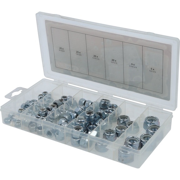 Assortment of nuts, self-locking, UNC, 100-piece - Nut (special shape)