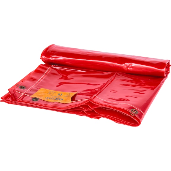 Welding protection tarpaulin, red - Welding protective tarpaulin