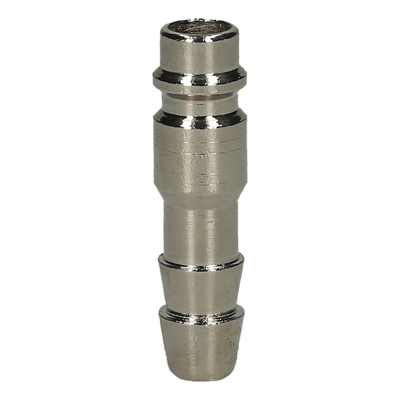 Metal plug nipple with hose nozzle, D: 10 mm, 40 mm - Plug nipple (compressed air tool accessory)