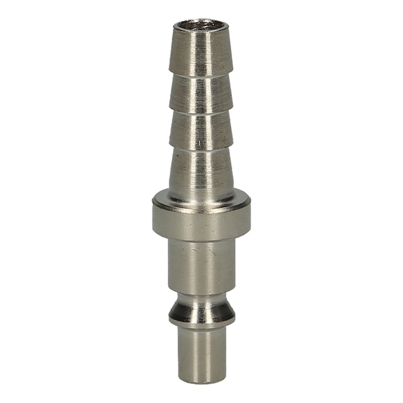 Metal plug nipple with hose nozzle, D: 10 mm, 58 mm - Plug nipple (compressed air tool accessory)