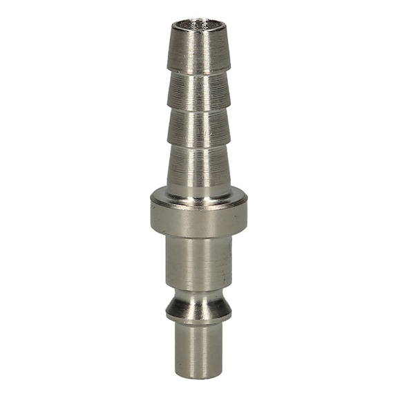 Metal plug nipple with hose nozzle, D: 10 mm, 58.5 mm - Plug nipple (compressed air tool accessory)
