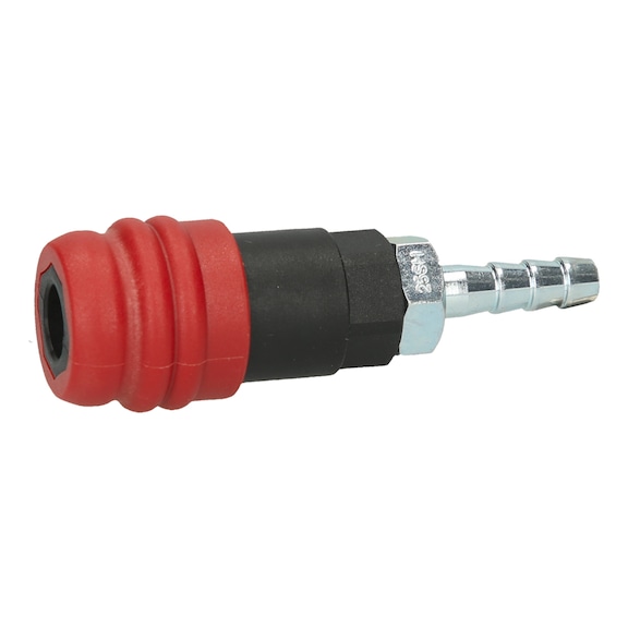 KS TOOLS 2-stage compressed air safety coupling with hose nozzle, 9 mm - 2-stage compressed air safety coupling