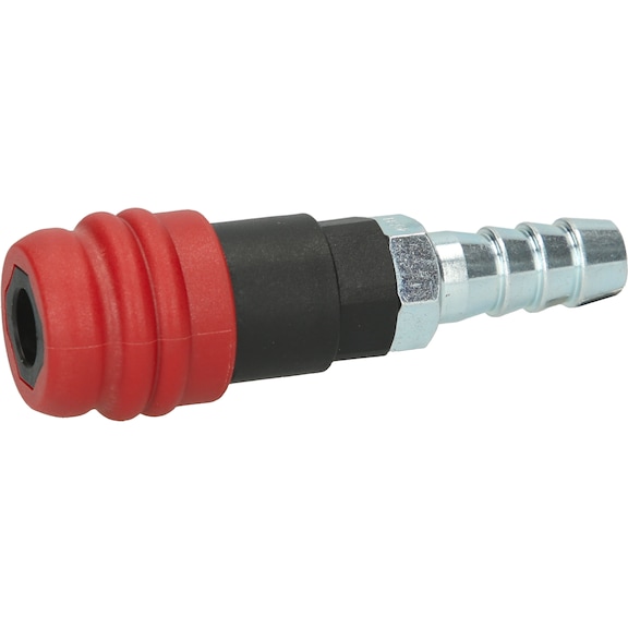 2-stage compressed air safety coupling with hose nozzle, 14.5 mm - 2-stage compressed air safety coupling