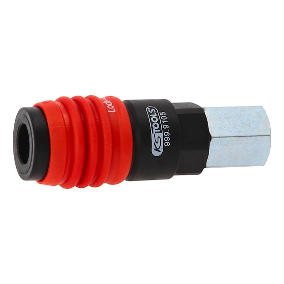 3-in-1 universal compressed air safety coupling with 1/4 inch female thread - 3-in-1 universal compressed air safety coupling