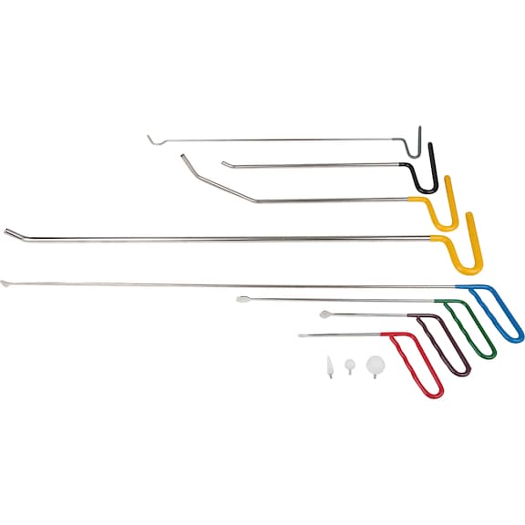 Dent removal tool set, 11 pieces - Hammer, dent removal tool (parts)
