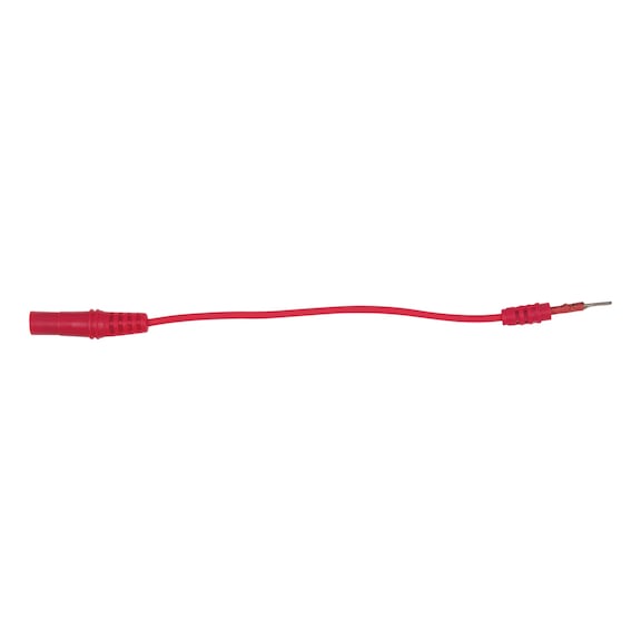 4.0 mm input socket to 1.2 mm test adapter plug, flat (red) - Multimeter accessories