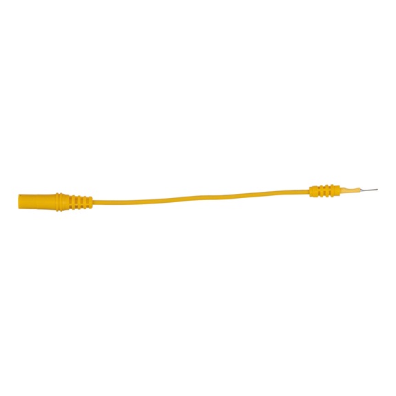 KS TOOLS 4.0 mm input socket to 0.8 mm flat test adapter plug (yellow) - Multimeter accessories